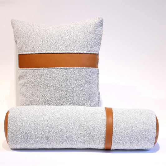 Deka wool and leather cushions
