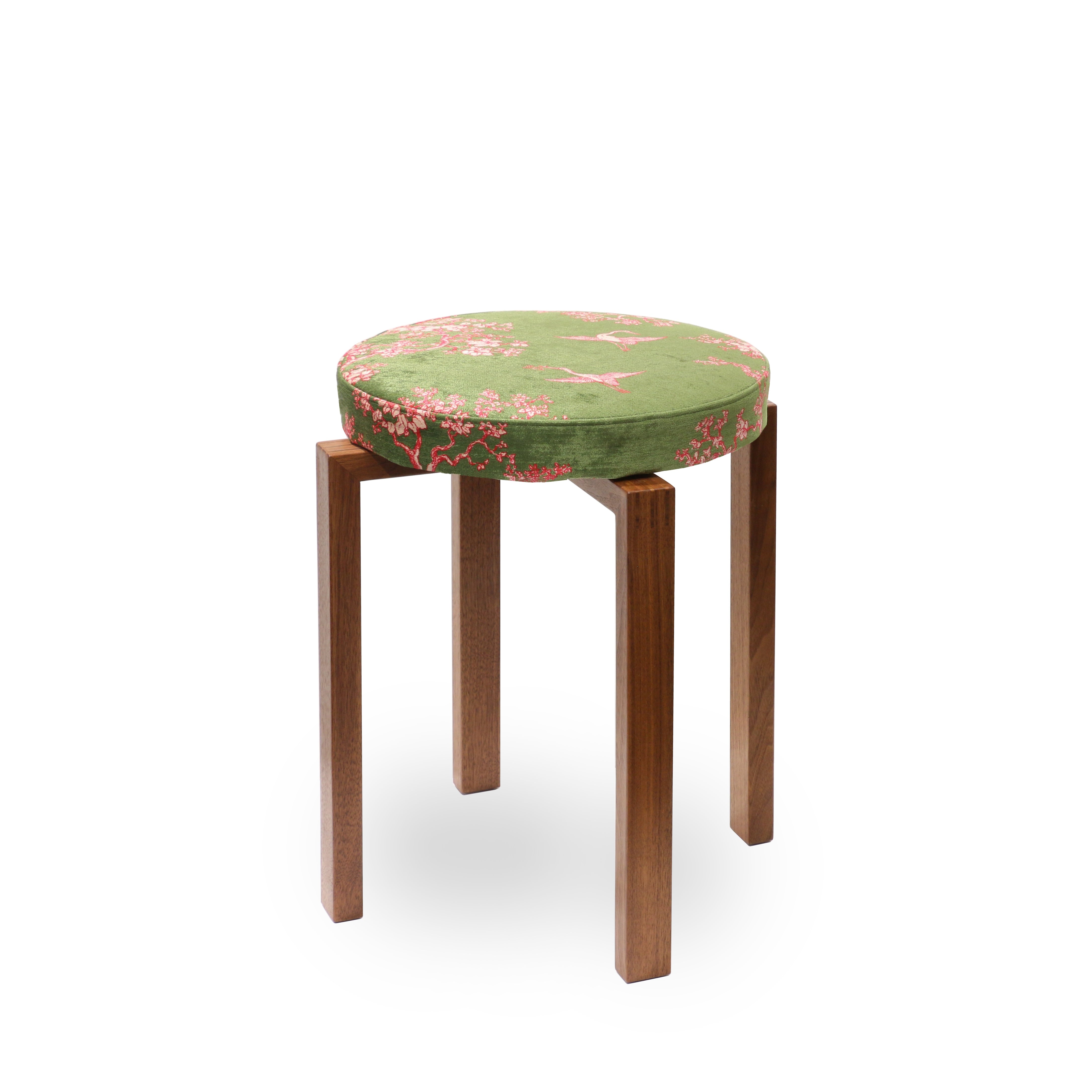 Removable seat pad for stool Florence Broadhurst The Cranes